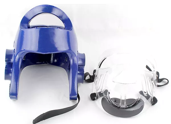 Taekwondo head guard with detachable clear face shield for beginners and junior athletes